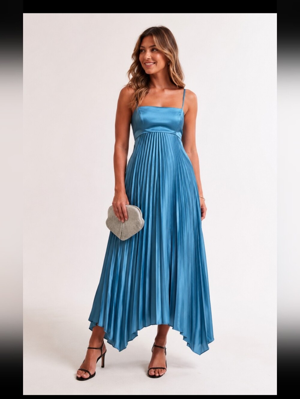 Abercrombie & Fitch Giselle Clasp Back Pleated Midi Dress